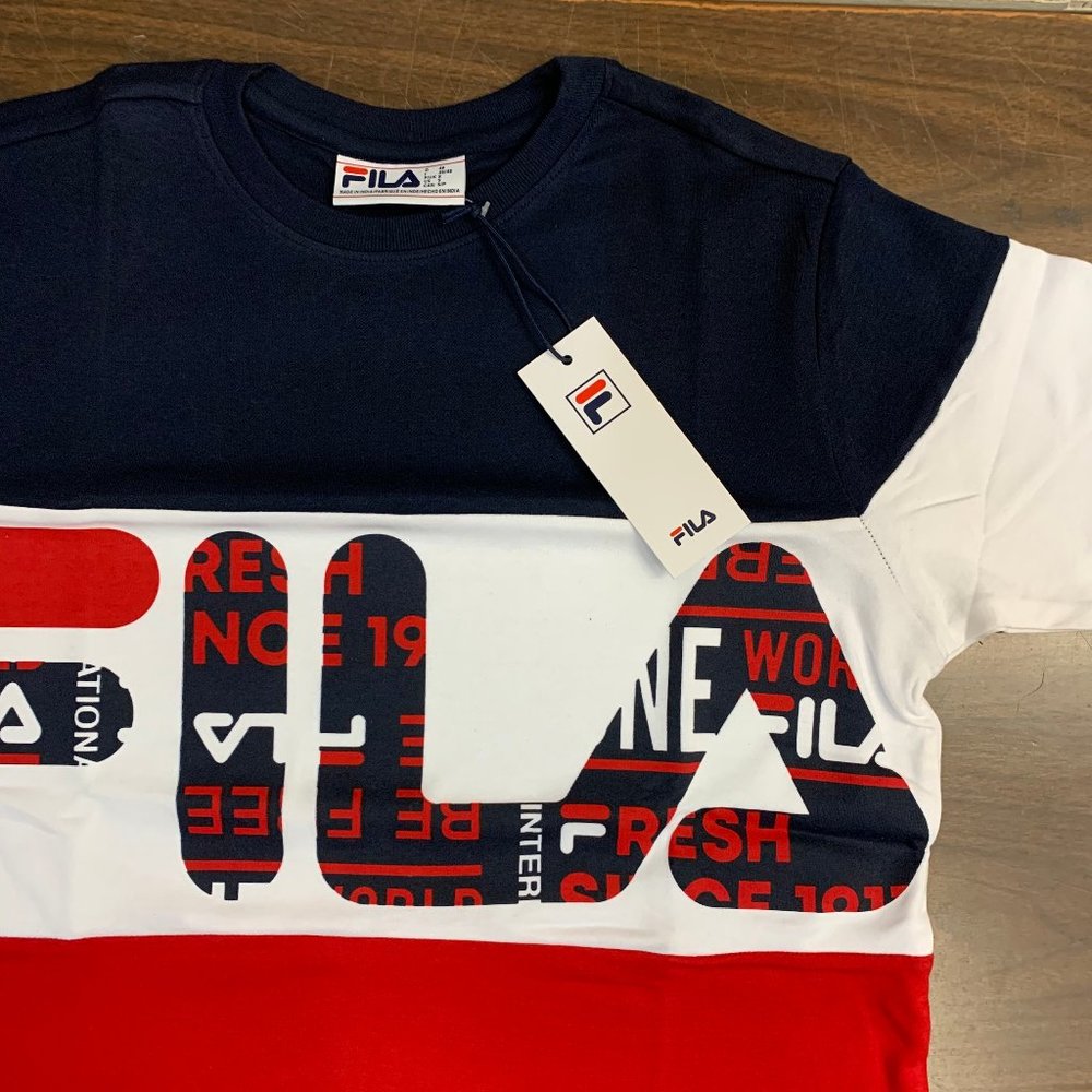 FILA Mens Johnson Tee Red/White/Navy